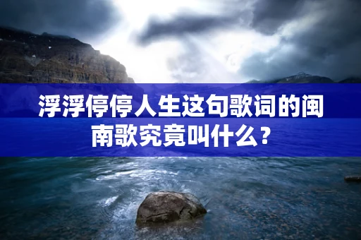 浮浮停停人生这句歌词的闽南歌究竟叫什么？