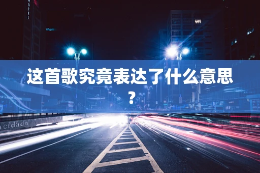 这首歌究竟表达了什么意思？